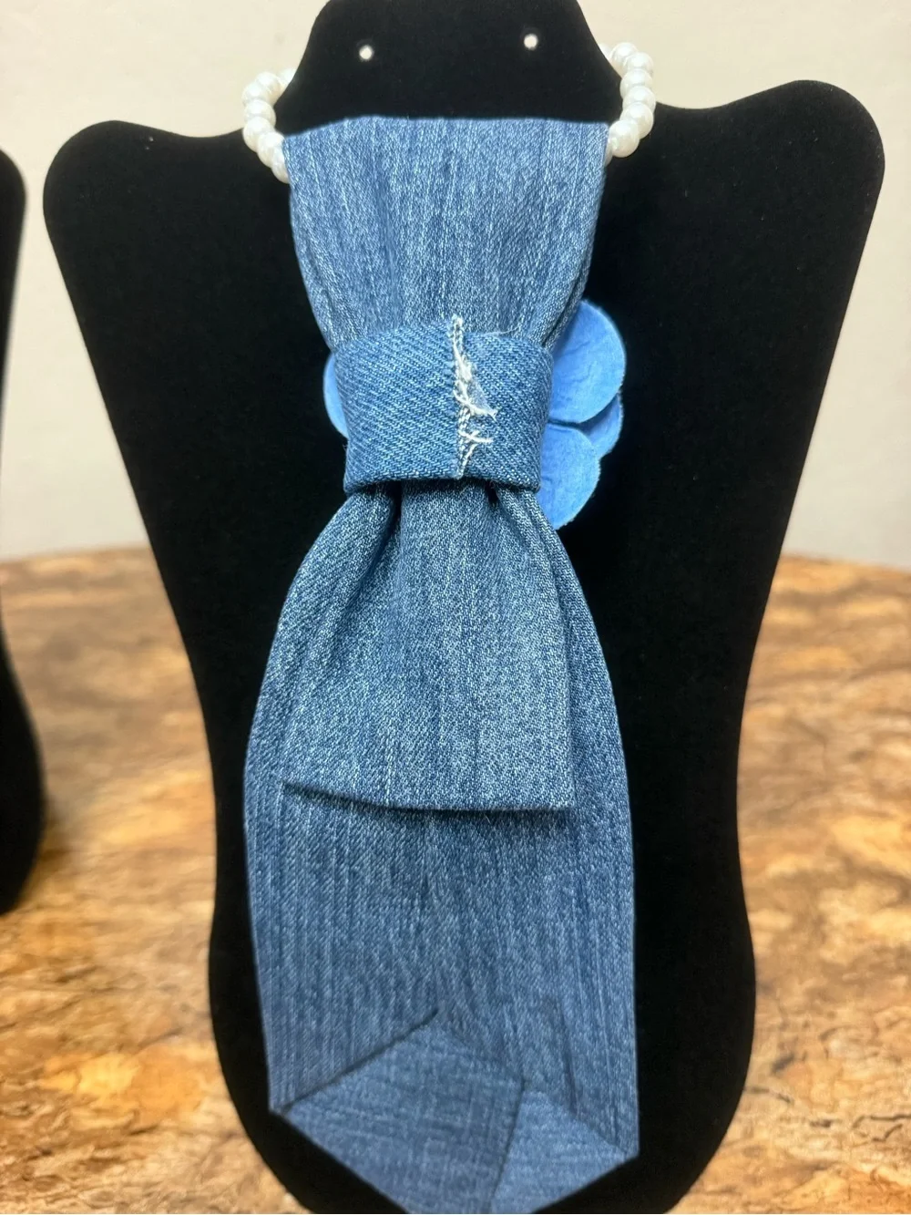 BOOTS Denim Flower Hair Accessory in Blue